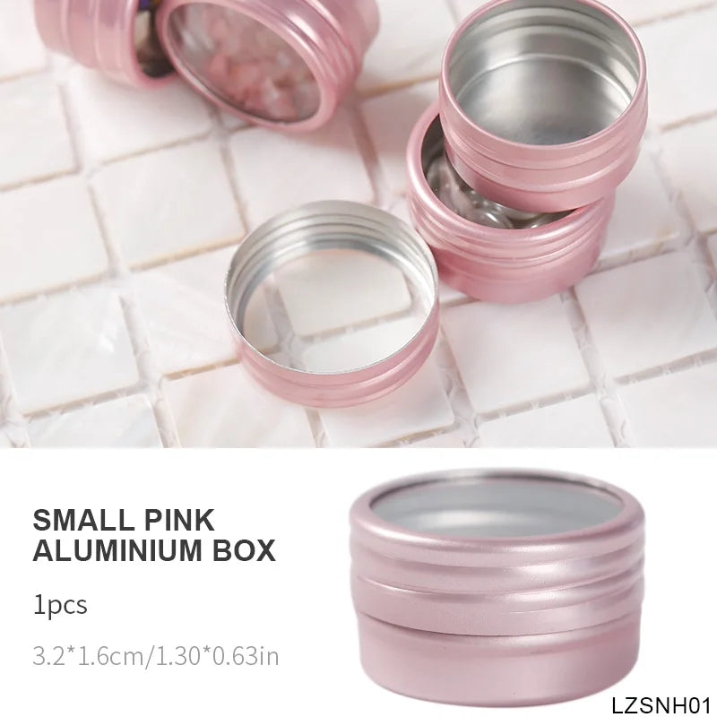 Multifunctional Silver Aluminum Empty Cans Cosmetic Container Lip Balm Nail Art Makeup Cream Jar Storage Box Nail Supplies