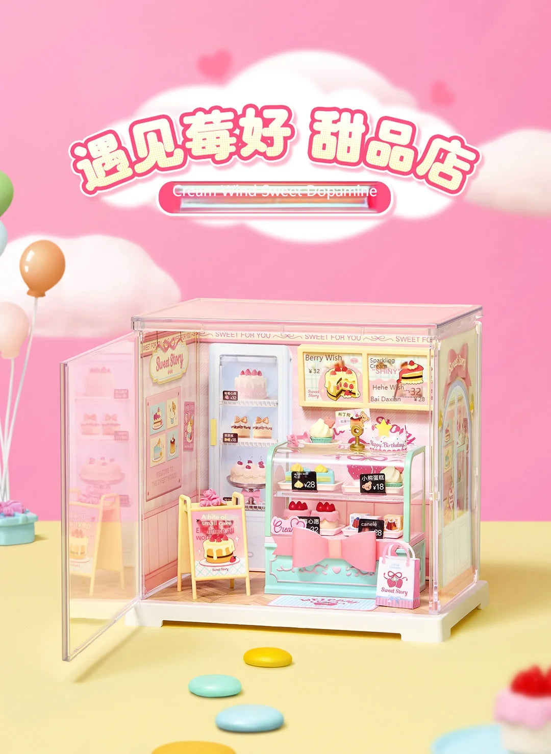 Mini Building Blocks DIY House Kit, Micro-Scale Scene Models Creative Gift for Women, Super World Tiny Craft