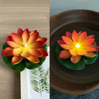 15CM LED Lotus Night Lamp Floating Water Sensor Flower Lamp Garden Home Decor Party Lotus Light Navidad Christmas Supplies