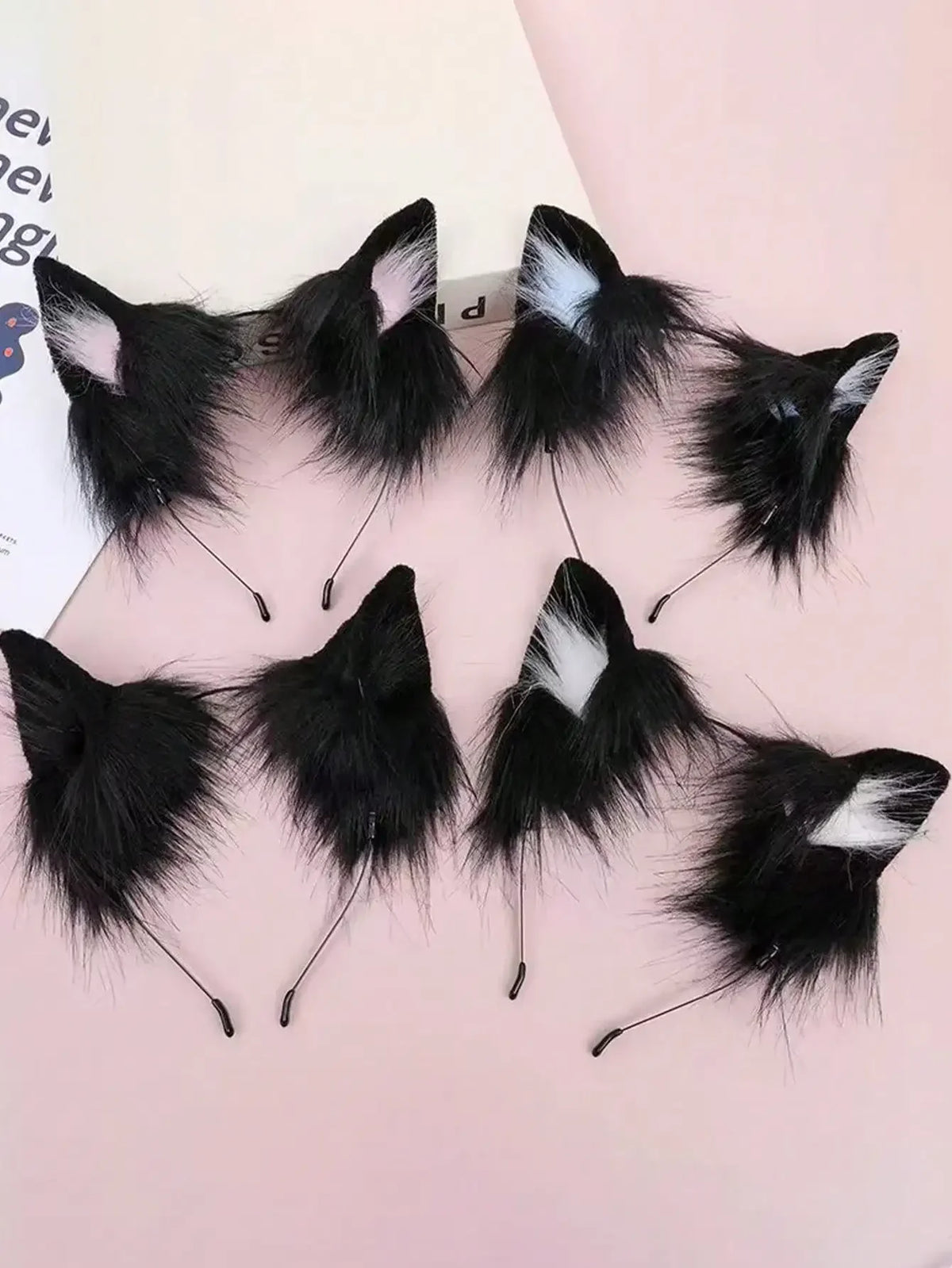 1pc Pink Cat Ear Headband, Plush Material, Cute, Kawaii, Hair Accessory, Fun, Photo Prop, Halloween Costume, Hair Clip, Hair Decoration