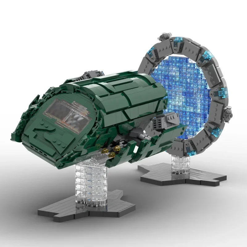 1829PCS Game movies Stargate Series MOC Atlanting Spacegate Puddle Jumper model DIY creative ideas ChildToy Assembly Puzzle Gift