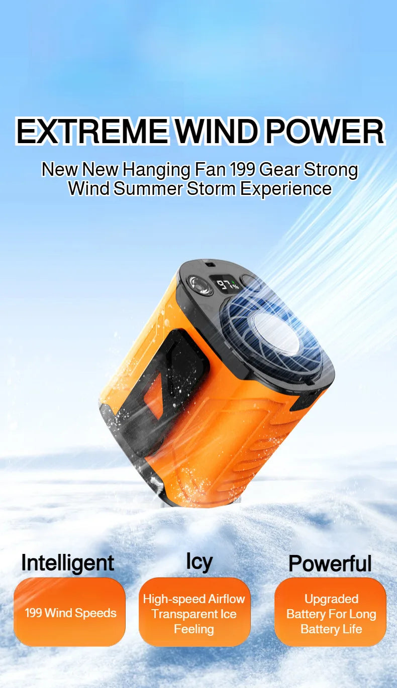 Hanging Waist Ice Fan With Light Digital Display Hanging Waist Fan