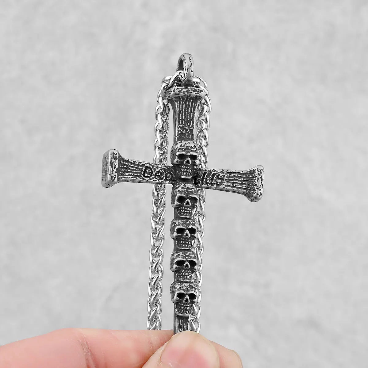 Hip Hop Fashion Stainless Steel Cross Skull Viking Necklace Nordic Religious Men's Odin Valknut Pendant Jewelry Necklace Star