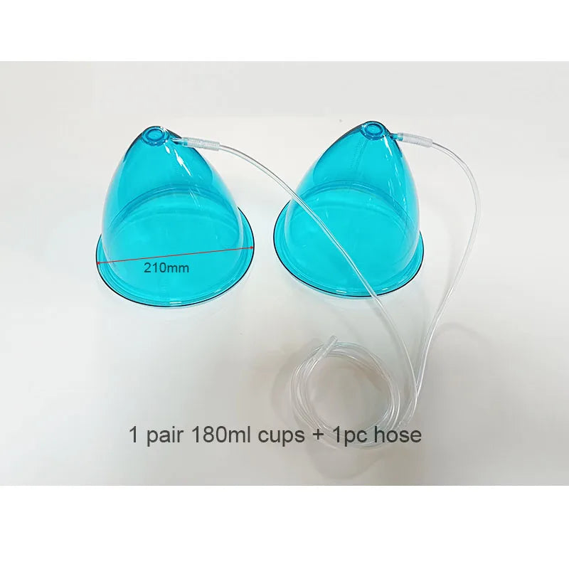 1 Pair 120/150/180/210ml Hip Lifting Vacuum Cupping Breast Enlargement Buttock Enhancer Massage Machine Replacement Cup Y Hose