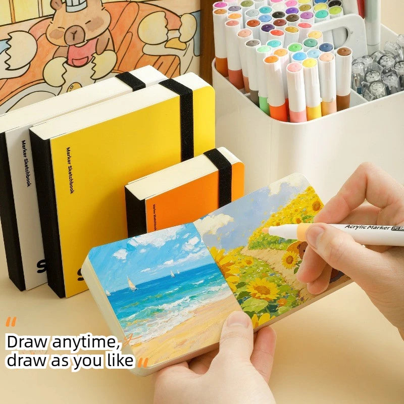 200g/㎡ Acrylic Marker Drawing Notebooks Paper No Bleed Art Paper Cotton Fiber Watercolor Paper for Office School Supplies