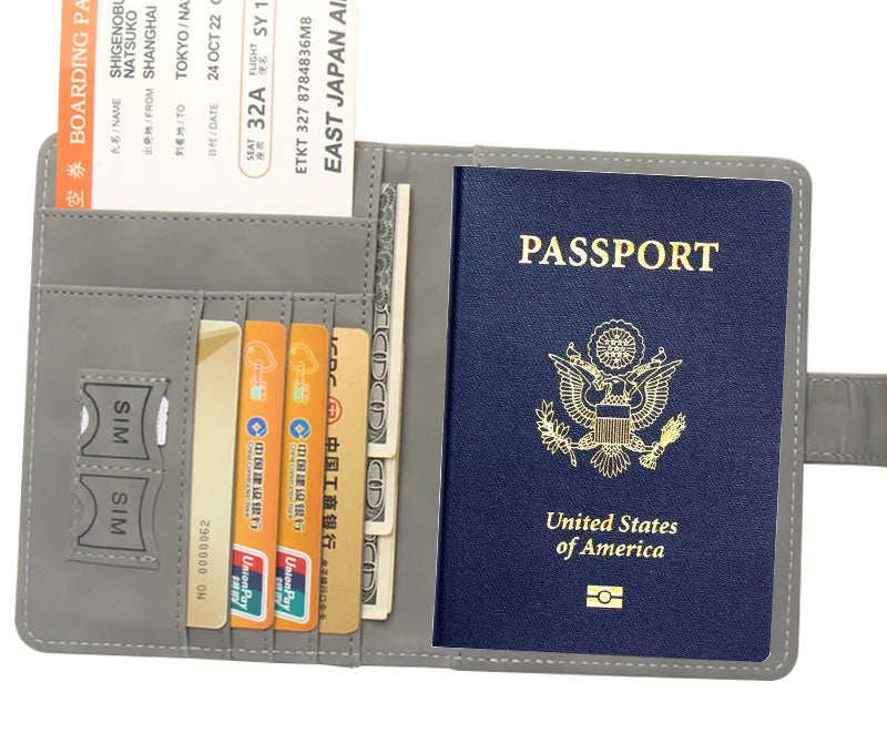 Rfid Global Flight Passport Holder Laser Engarved Name Passport Cover Custom Name Travel Wallet