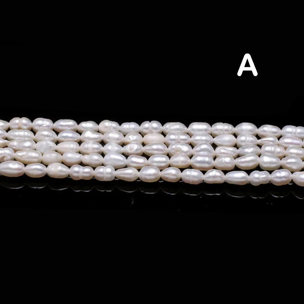 Natural Freshwater Pearl Beads High Quality Rice Shape Punch Loose Beads for DIY Elegant Necklace Bracelet Jewelry Making