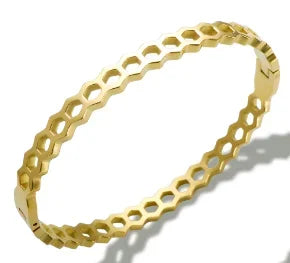 Stainless Steel Inlaid Zircon Bangle Round Bracelets
