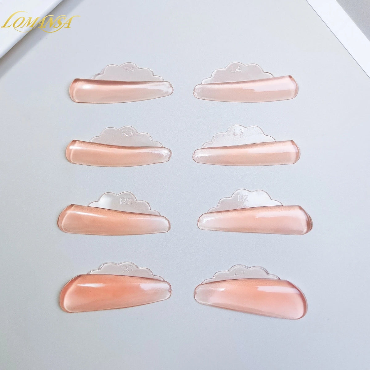 Lomansa New 4 Pairs V Curl Free Glue Eyelash Perm Pads Lashes Rods Shield Lifting 3D Eyelash Curler Accessories Makeup Tool