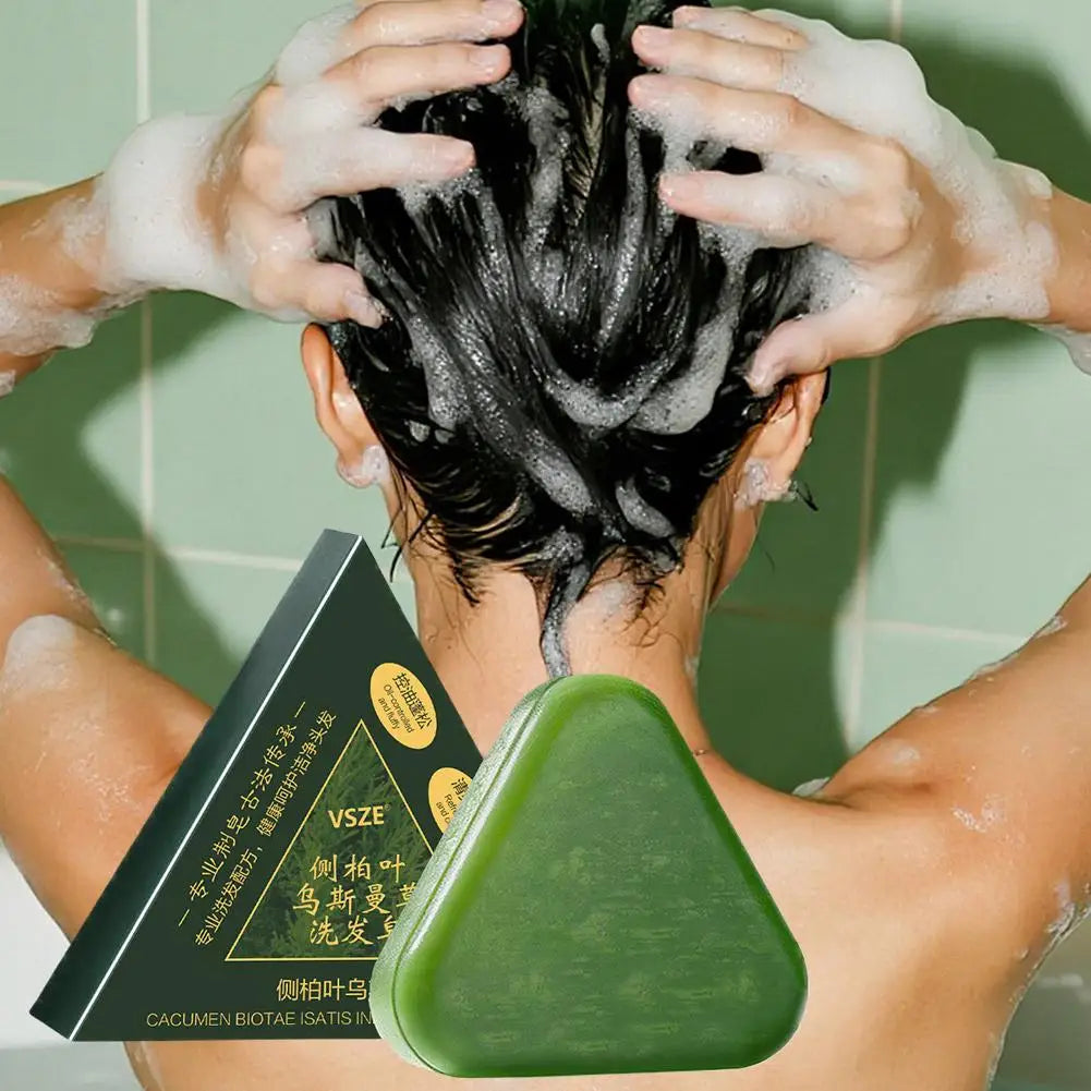 1/2/3/4/5/10pcs Natural Cacumen Platycladi Usma Grass Shampoo Bar Traditional Cold-Processing Silicone-Free Hair Care Soap