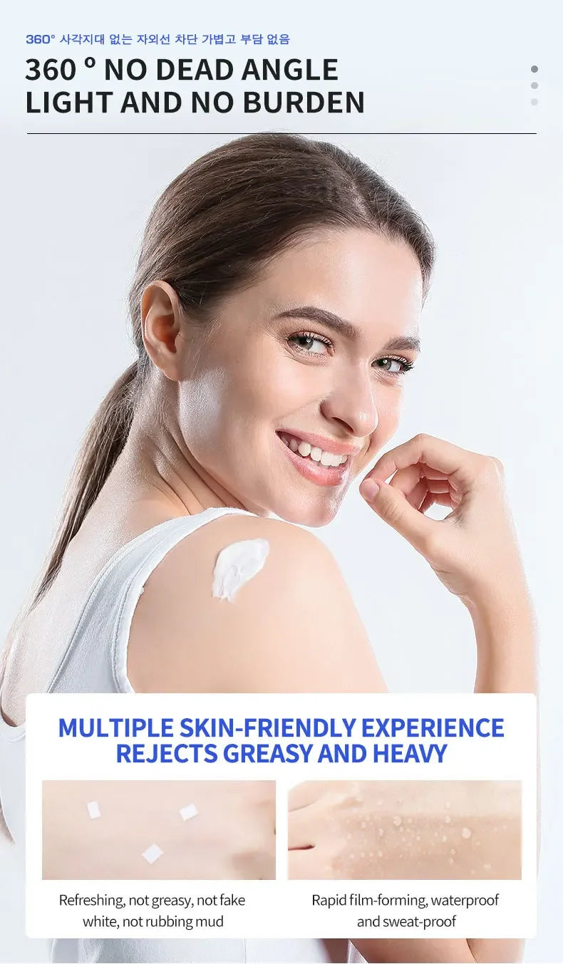 SPF 50+ Sunscreen Long Lasting & Waterproof Sun Protection Cream Moisturizing Non Sticky ultraviolet-proof For Face & Body
