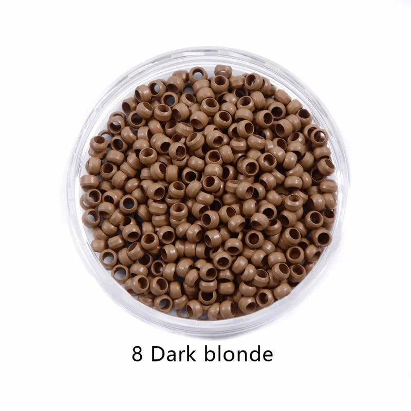 1000Pcs 3.0mm Nano Rings Micro Beads Non-Silicone Lining Copper Ring for Tip Hair Extensions and Tinsel Extensions