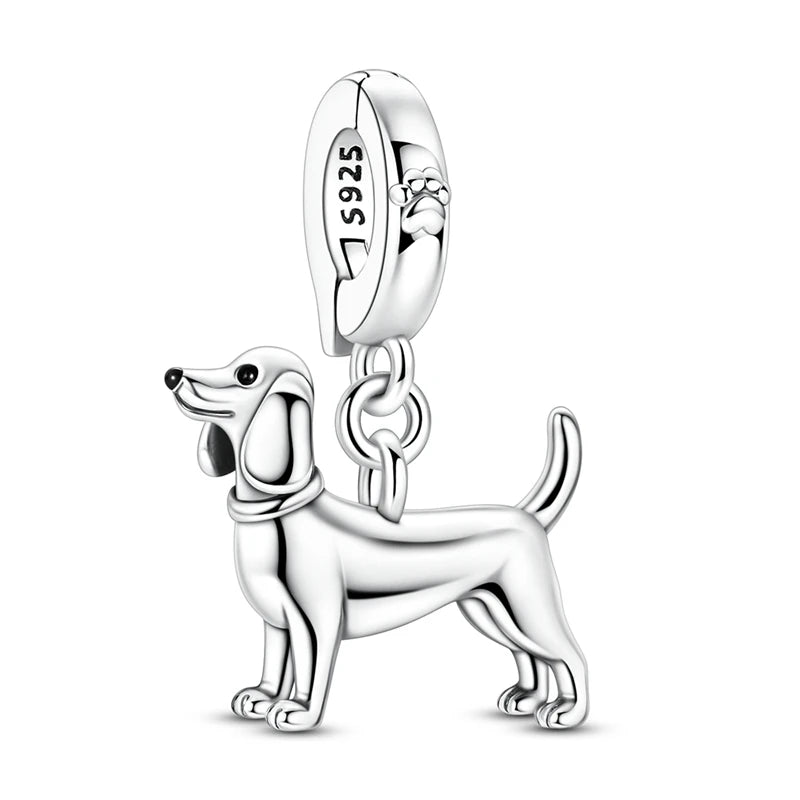 Beautiful 925 Sterling Silver Puppy Cat Swallow Raccoon Giraffe Animal Pendant Fit DIY Bracelet Necklace Package Jewelry Gifts