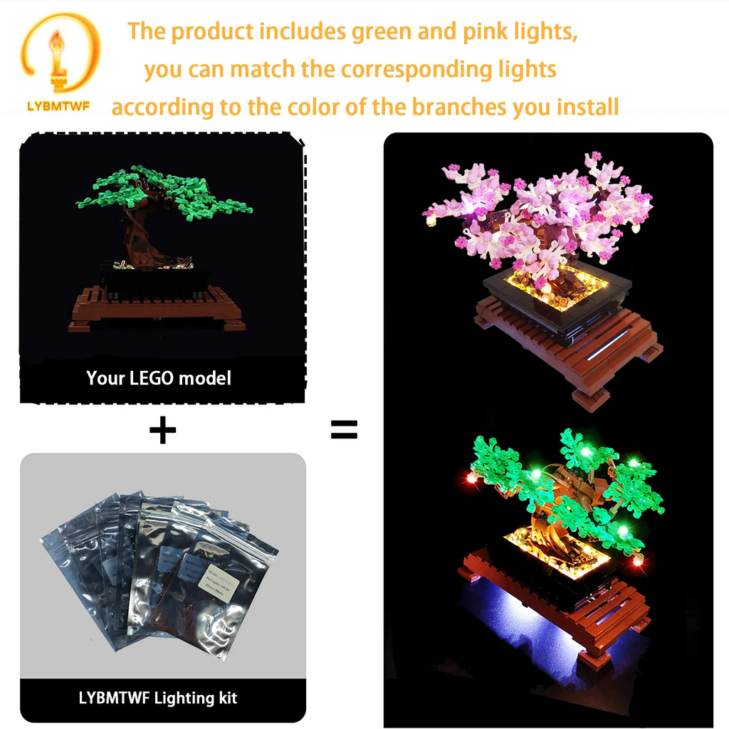 LYBMTWF LED Lighting Kit for 10281, Compatible with Creator Expert Bonsai Tree Model (Not Include Building Blocks Set)
