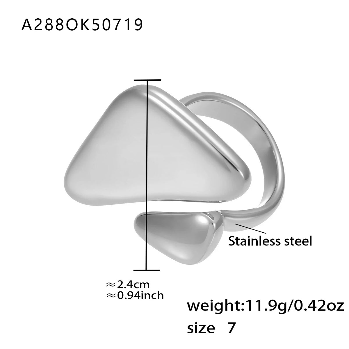 Multi-style Waterproof Gold Color Silver Chunky Ring Women's Geometric 316 Stainless Steel Ring Femme Finger Fashion Jewelry