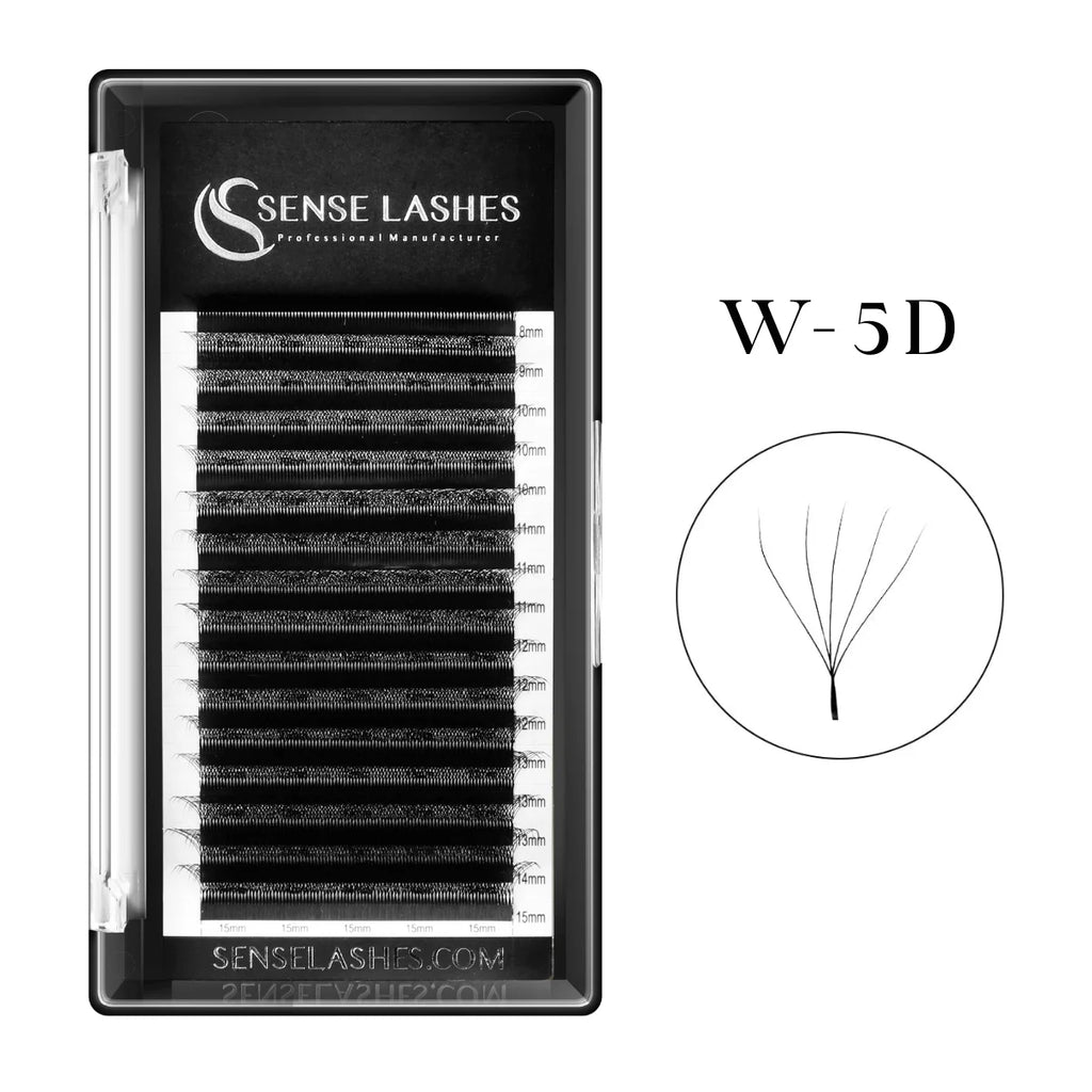SENSE LASHES 12 Rows 3D 4D 5D 6D W Shape Eyelash Premade Volume Fans Natural Soft Light Full Dense Eyelash Extensions Supplies