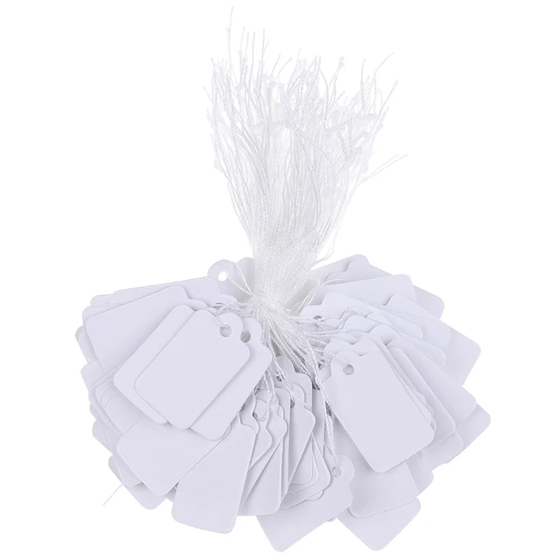 300Pcs label tie string strung ticket jewelry merchandise display price tags