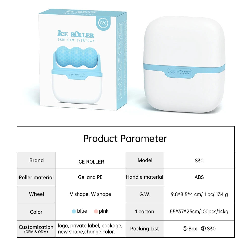 Hello Face Ice Roller S30 Facial Massage Reusable 2 Shape Heads Freezable Ice Massager Lifting Tools