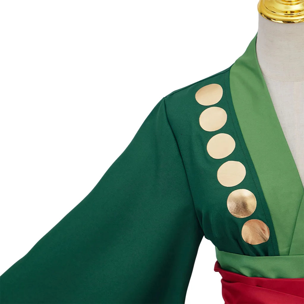 Roronoa Cosplay Costume Halloween Kimono Dresses Outfits One Anime Piece Robe Cloak Belt Full Suit Outfit for Woman