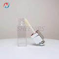 50pcs 3ml Empty Sliver Square Shape Lip Gloss Tubes with Round Dome Top Cap Lips Balm Bottles Lipstick Containers for DIY Makeup