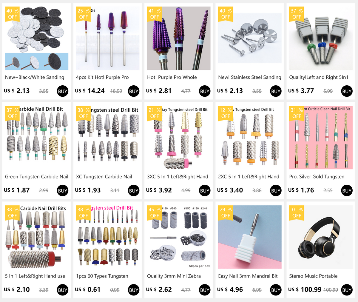 EasyNail 1 PCS 3/32" Diamond Burrs Drill Bit Nails Stainless Steel Cutter For Manicure Professional Remove Nail Gel Tools
