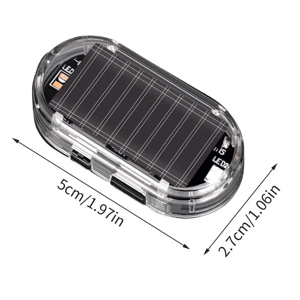 Solar Powered Car Fake Security Light Blue/Red Flashing Simulated Alarm Wireless Warning Anti-Theft Caution Lamp Strobe