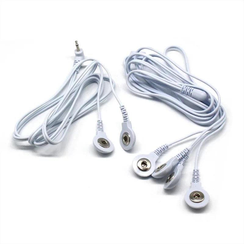 2 Way+4-Way Machine Massager Button Cable Electrode Pads Standard Connection Massage for TENS Unit Lead Wires Cables