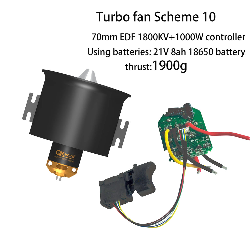 50 / 64 / 70mm EDF Brushless Motor KIT 1000W Controller ESC Blower Switch for Turbo Fan Blower