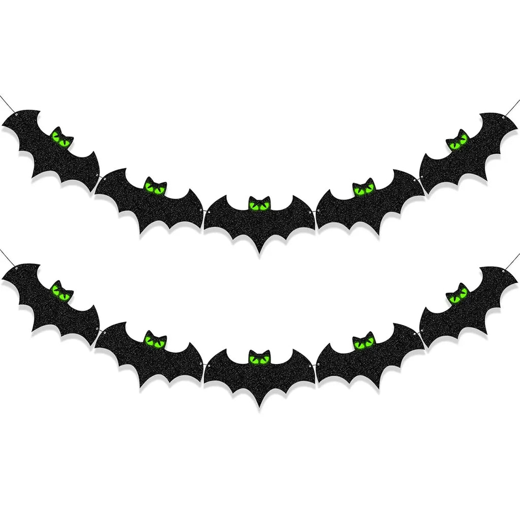 10 Halloween Decorations Glow Eyes Bats Banner for Halloween Bats Decor