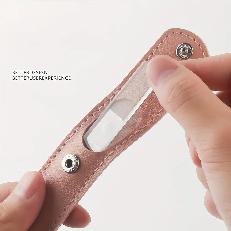 1pc Nano Glass Nail File - Odorless Easy to Carry with Polishing Strips & Case Professional Manicure Pedicure Tools