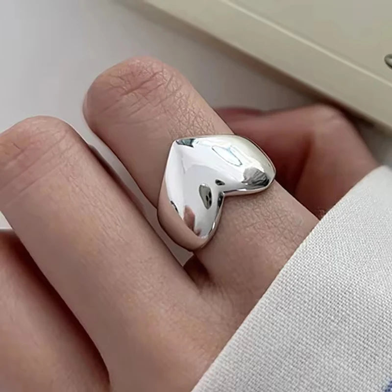 925 Sterling Silver Flower Geometry Ring For Women Girl Hollow Out Zircon Grace Wide Jewelry Gift Dropshipping