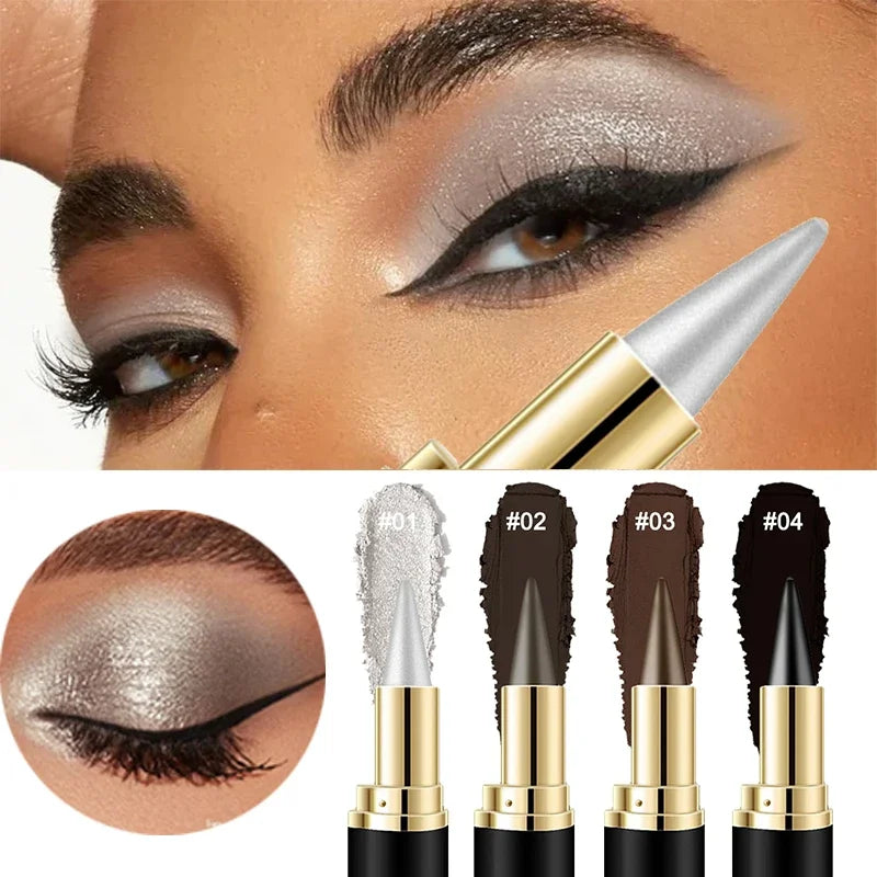 Smooth Gel Eyeliner Stick Waterproof Silver Black High Pigment Smudge Proof Eye Liner Pen Multi-use Eye Shadow Makeup Cosmetics