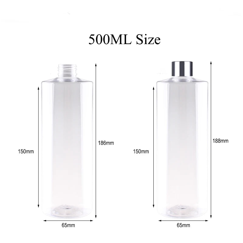 20pcs 100ML 120ML 200ML Empty Plastic Bottle With Aluminum Lid 500ML Flap Lid Refillable Bottle Cosmetic Container JX141-20