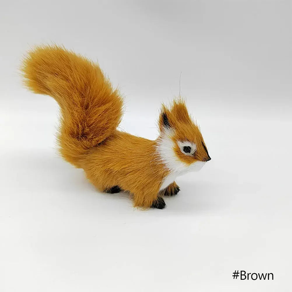 1Pc Mini Artificial Squirrel Figurines Miniatures Plush Simulation Squirrel Ornaments Fake Animal Christmas Table Decorations