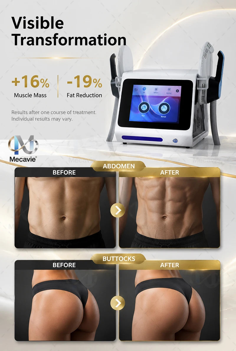 6500W 200HZ Body Sculpting Machine with Rollers, Electromagnetic Muscle Stimulation Massager for Weight Loss and Slimming