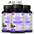Black Elderberry Capsules 2000mg with Vitamin C, Milk Thistle, Antioxidants, Immune System Support, Energy Boost, Non-GMO