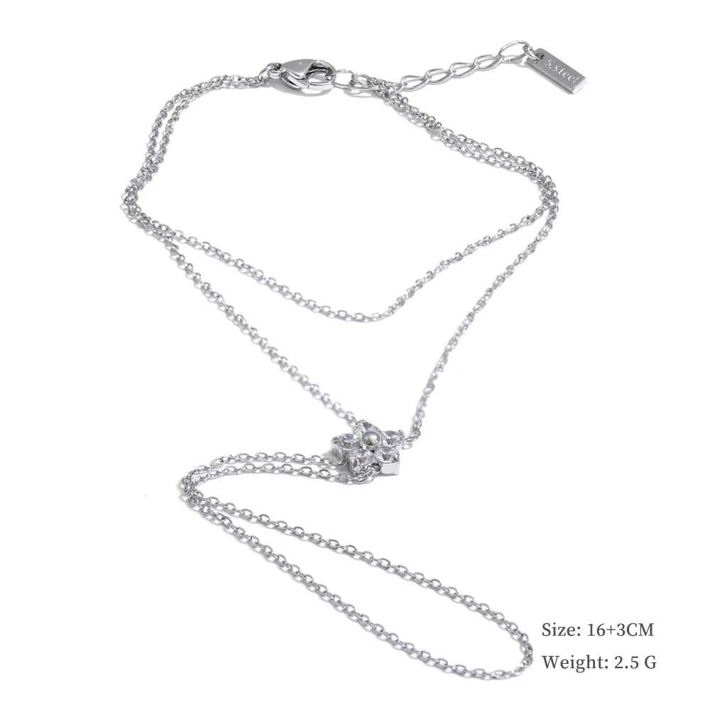 Yhpup Hot Style Zirconia Round Back of Hand Chain Finger Bracelet Bangle Stainless Steel Chic Fashion Jewelry Wholesale 2025 New