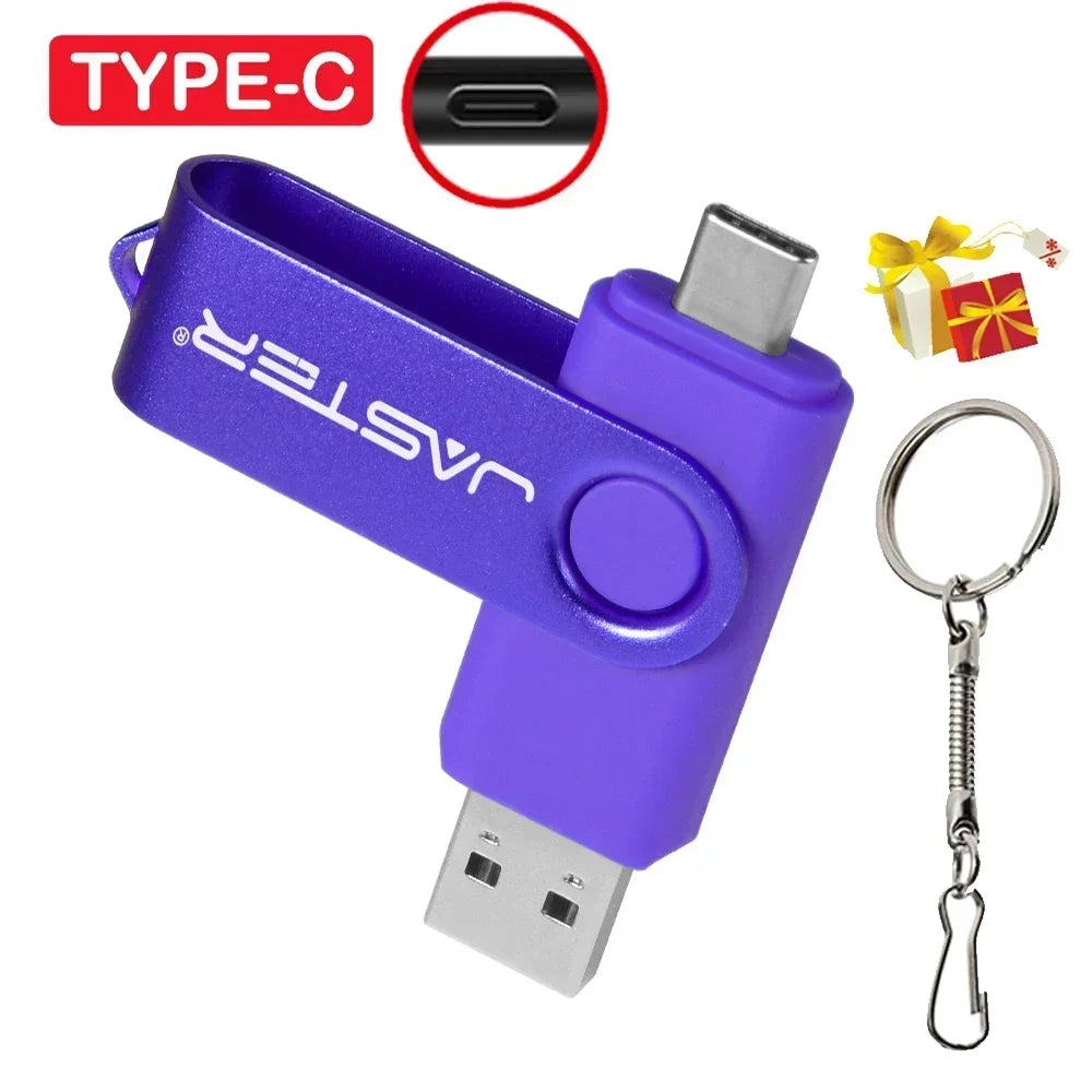 TYPE-C USB Flash Drive 128MB (Not GB) Real Capacity Pen Drive 64GB Free Key Chain Memory Stick Gift Red U Disk Blue 1G 2G 4G  8G