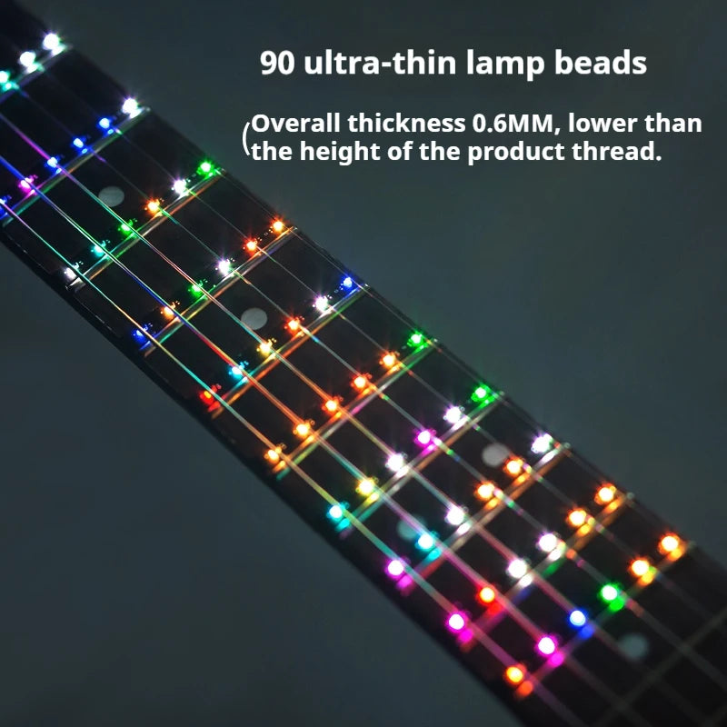 Guitar Fretboard Light with 12 Lighting Modes,Scale Learning System&Rhythm Sync for Party,Street Performance,Live Streaming