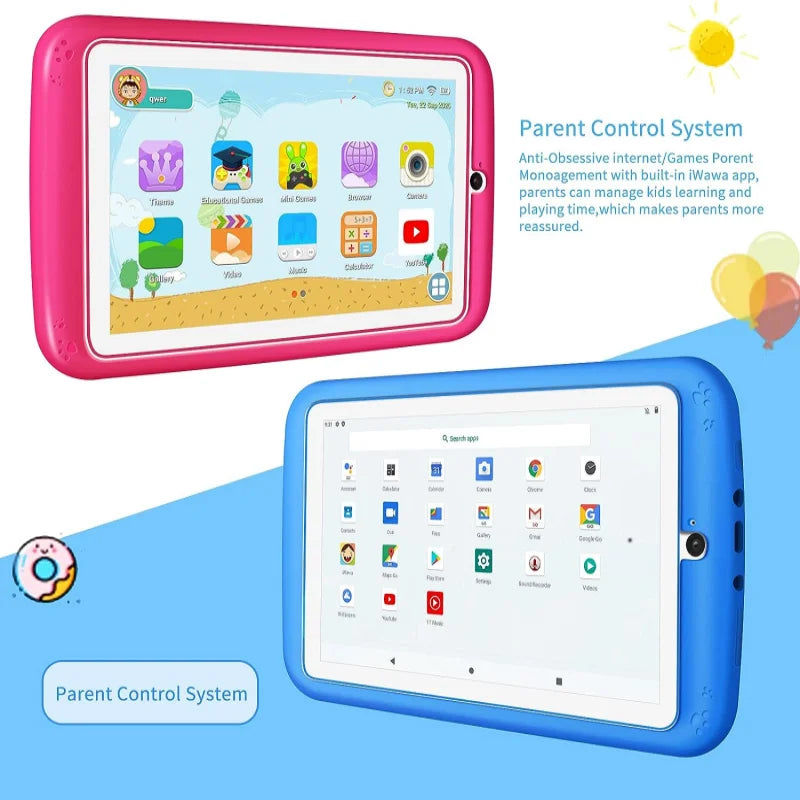 7 INCH Android 10 RAM 1GB +16GB ROM Gift Kid Tablet E98 WIFI Dual Camera Quad-Core Free Silicone Case 3D Glassess