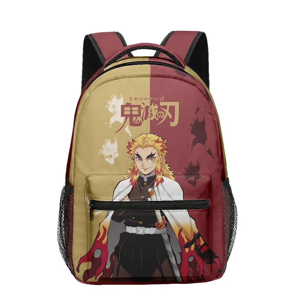 New Anime Peripheral Demon Slayer 3D School Backpack Lunch Bag Pencil Case 3-Piece Set Printed Holiday Gift for Students Gift