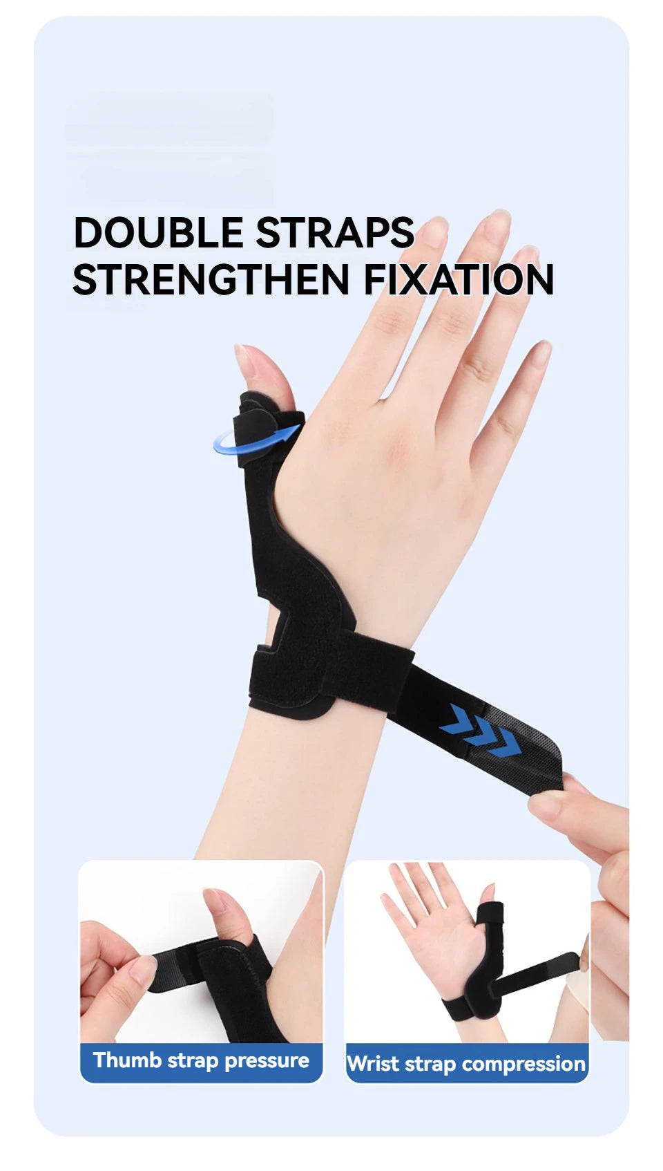 1Pcs Breathable Wrist Support Thin And Light Aluminum Plate Fixed Thumb Tendon Sheath Wrist Guard Double Binding Straps Unisex