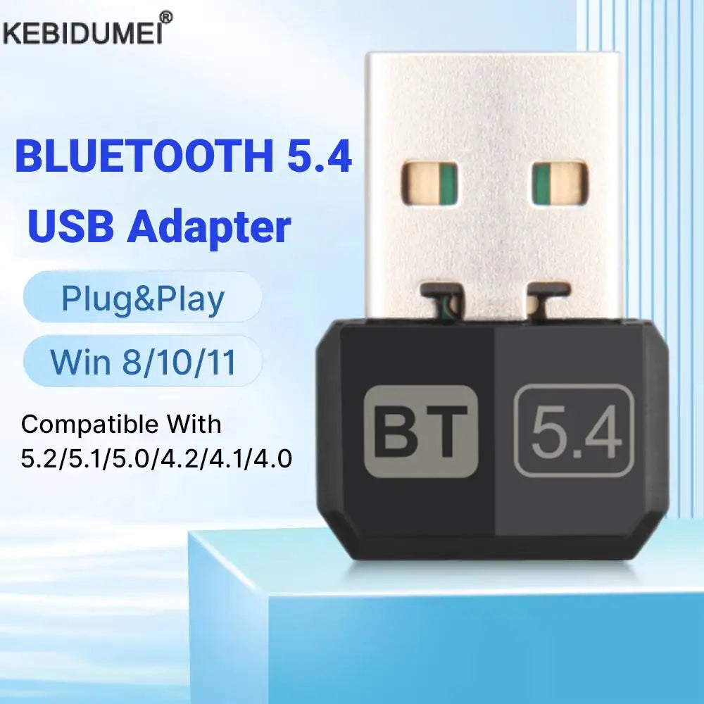 USB Bluetooth 5.4 5.3 Adapter WIreless Transmitter Receiver Audio Bluetooth For Bluetooth Adapter For Win8.1/10/11 Driver Free