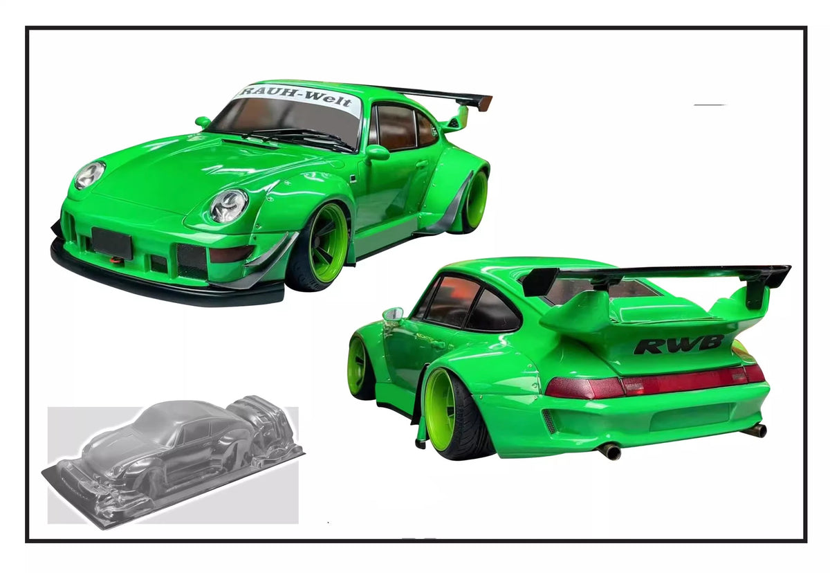 1/10 RWB 993 Wide RC Drift Body Rally PC Shell 195mm Width 260mm Wheelbase Lampshade No Painted Body RC Hsp Hpi Trax Tamiya LC