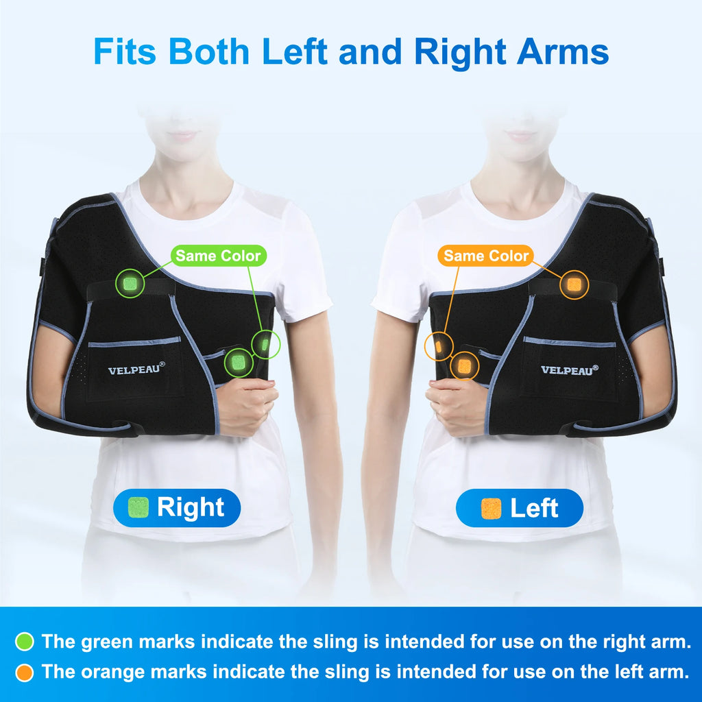 VELPEAU Breathable Shoulder Sling for Arm Fracture Dislocation and Rotator Cuff Tear, Shoulder Immobilizer for Both Arms