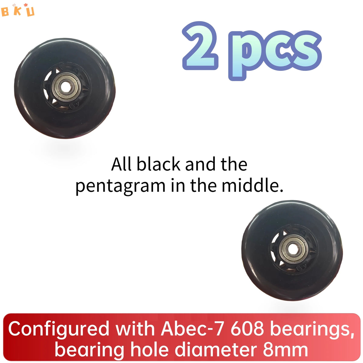 2 Pcs 80mm Inline Skate Wheels - High Elastic, Silent & Wear-Resistant for Luggage, Carts, Kids' Scooters