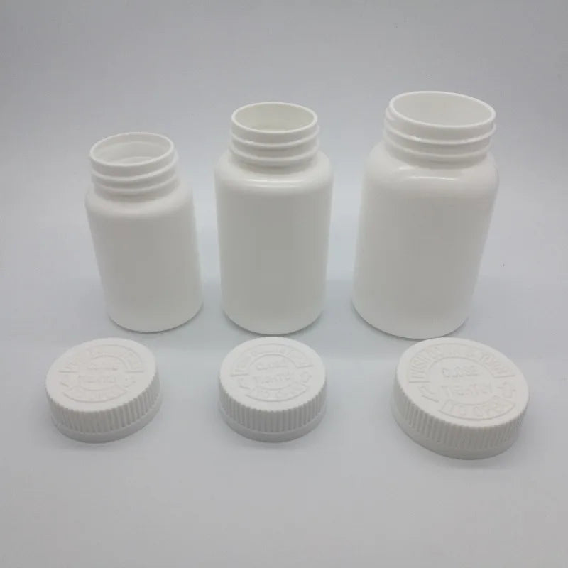 10/50pcs 100cc 120cc 150cc 200cc HDPE White Medicine Pill Bottles Empty Pharmaceutical Capsule Tablet Bottle 150ml with CRC Cap