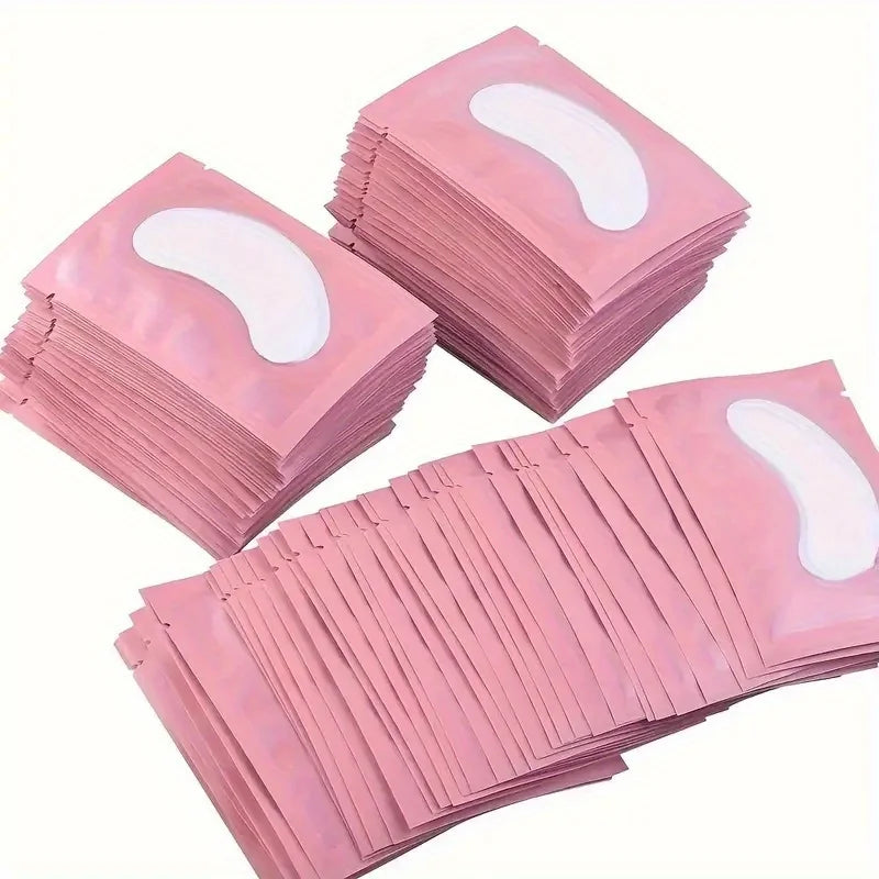 100 Pairs Pink Hydrogel Eye Patch Eyelash Extension Natural Lint Free Under Eye Gel Pads Lash Extension Supplies & Beauty Tools