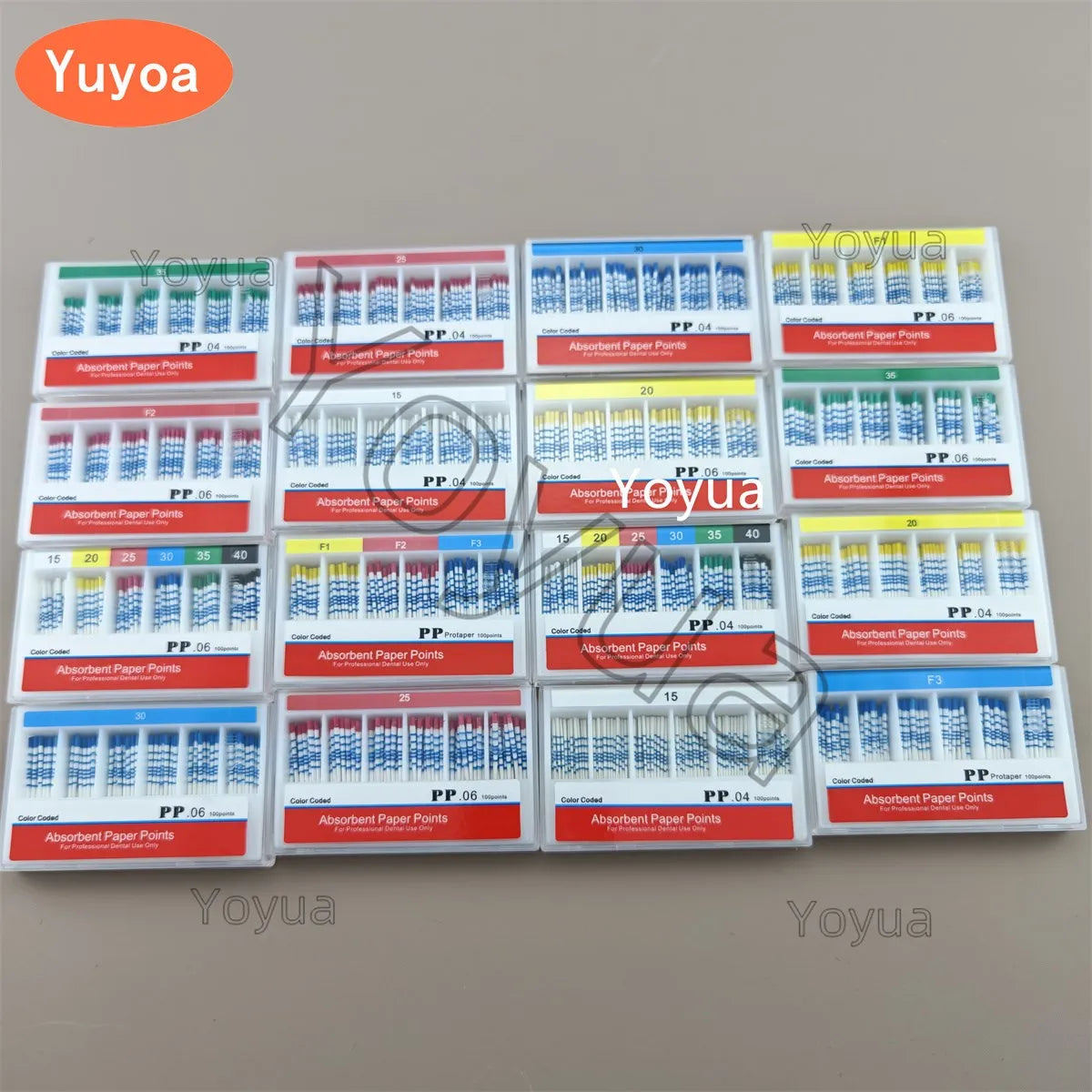 10x100pcs/pack Absorbent Paper Points 02/04/06/F1-F3 PP Endodontics Absorbent Paper Cone Dentist materials Guttahanger