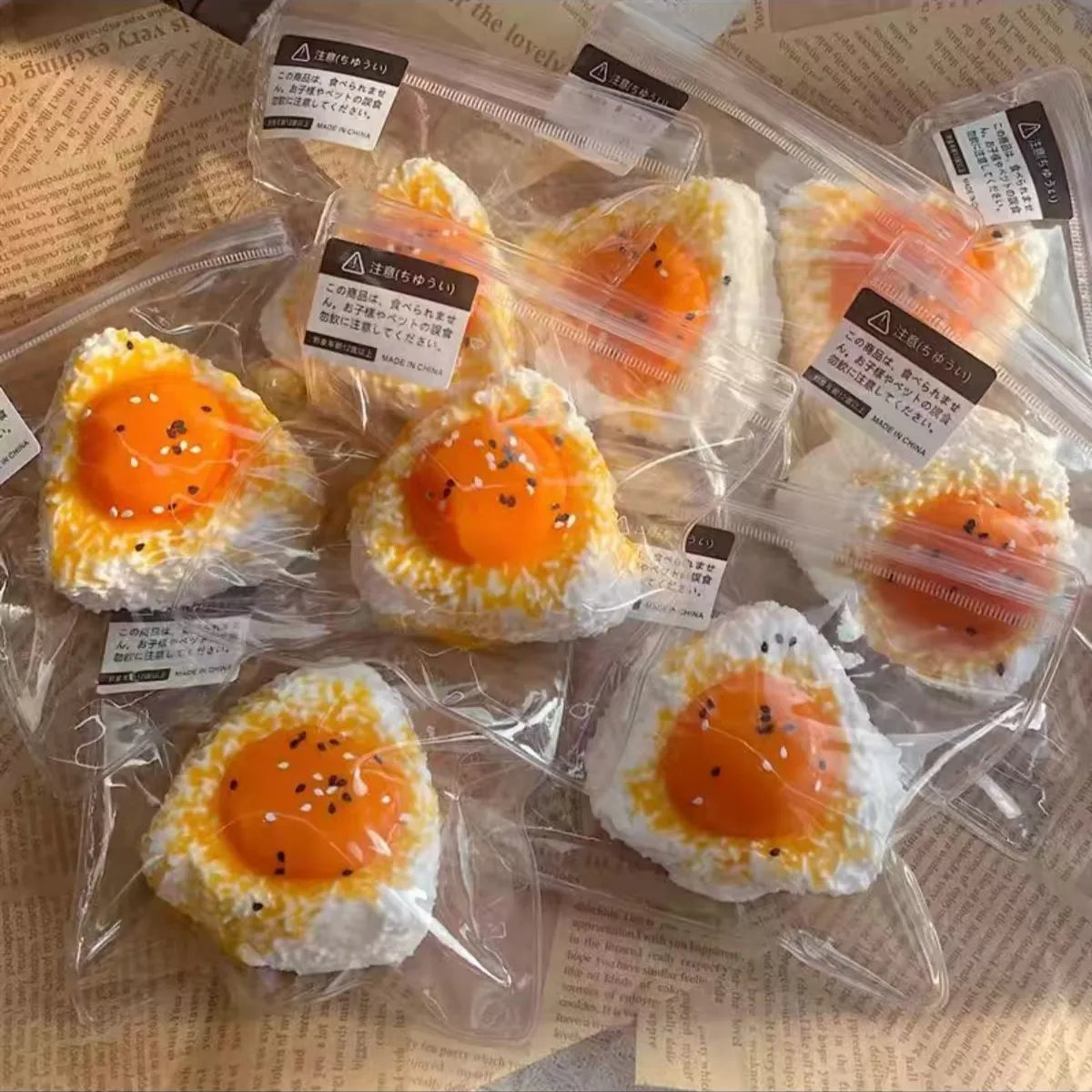 1/3/5/10PCS Liquid-Filled Egg Yolk Triangle Rice Ball Squeeze Toy ASMR Stress Relief Office Stress Relief Birthday Party Favors
